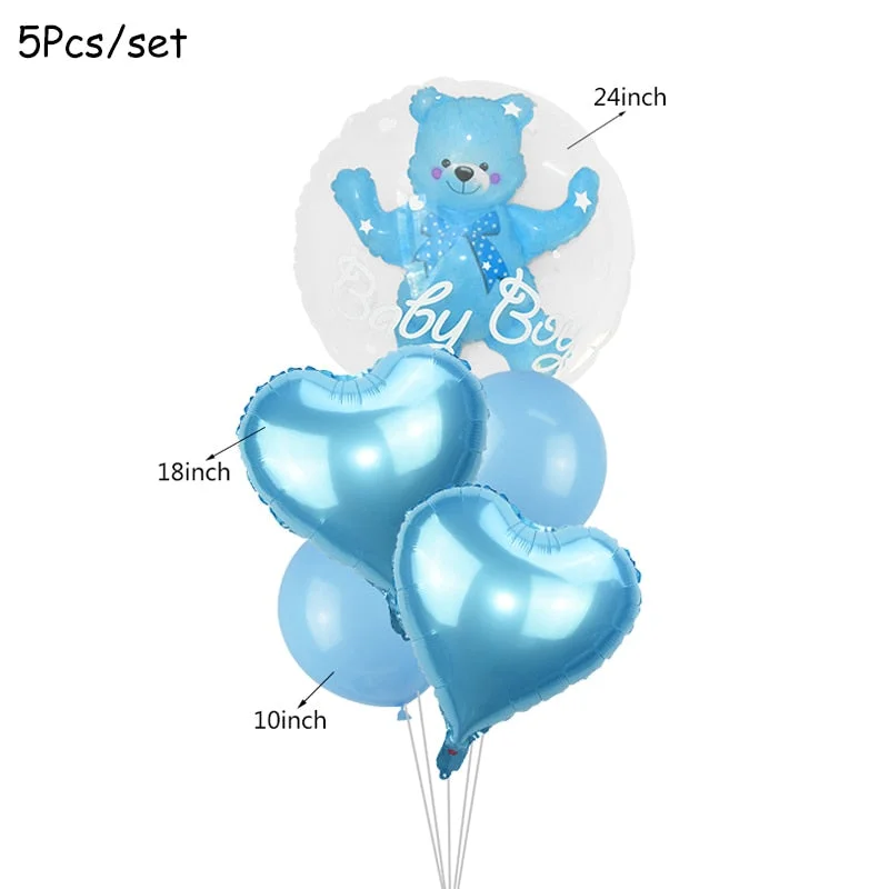 First Birthday Baby Boy Girl Party 1st Birthday Party Decoration Banner Balloons 1 One Year Old Party Baby Shower Decor Supplies