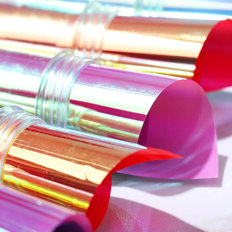 1 Box Glitter Colorful Nail Folis Yellow Blue Orange Transfer Stickers Slider Glass Paper Tips Manicure Nail Art Decoration