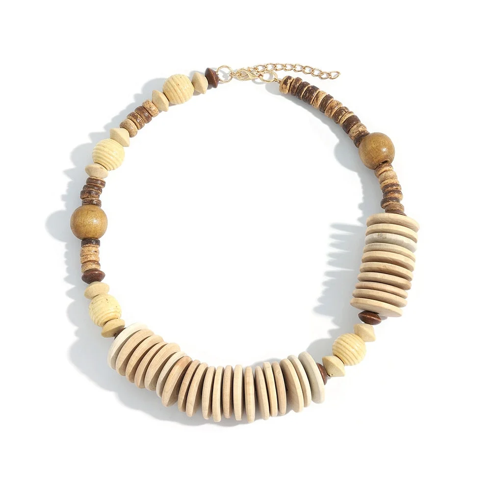 Dvacaman Boho Colorful 2pcs/set Beads Chain Necklace Trendy Ethnic Multi Layer Beaded Choker Necklace for Women Party Jewelry