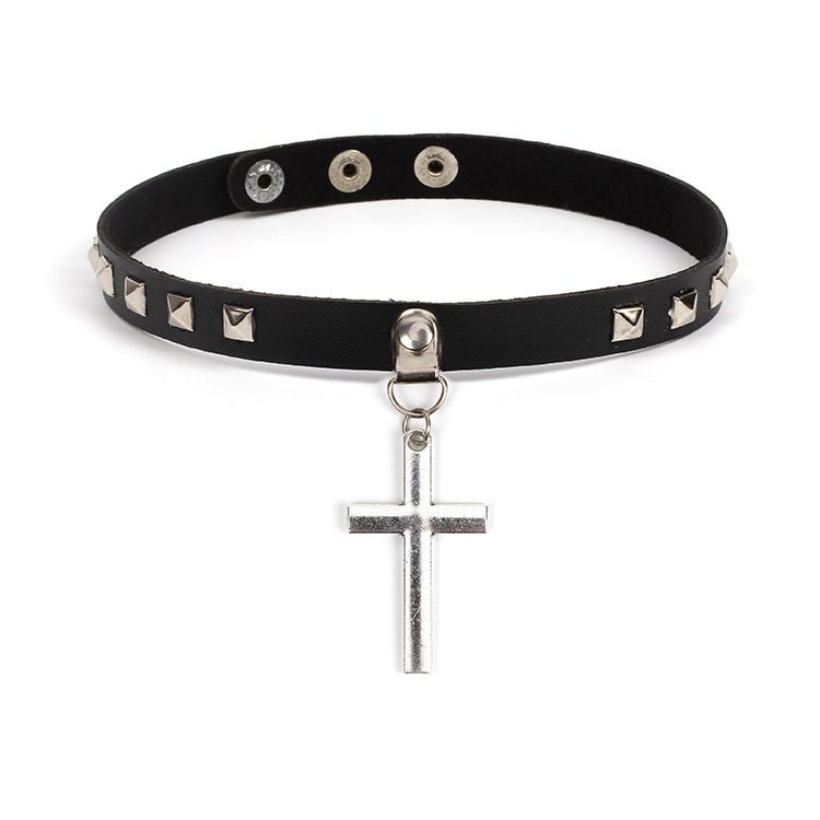 Rivet Cross Choker
