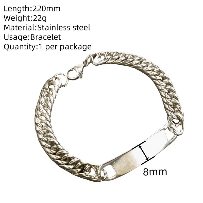 Hip-Hop Solid Color 304 Stainless Steel Plating Unisex Bracelets