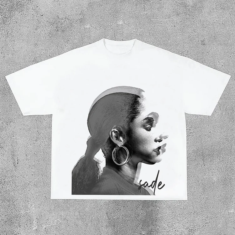Vintage Short Sleeve Sade Adu Print 100% Cotton T-Shirt