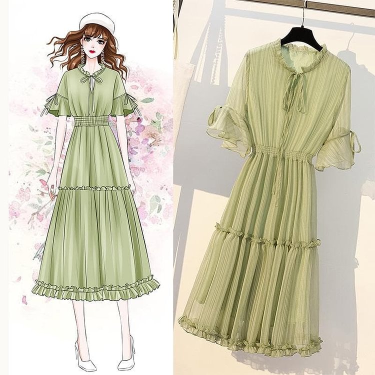 Green Fairy Falbala Bubble Dress SP14077