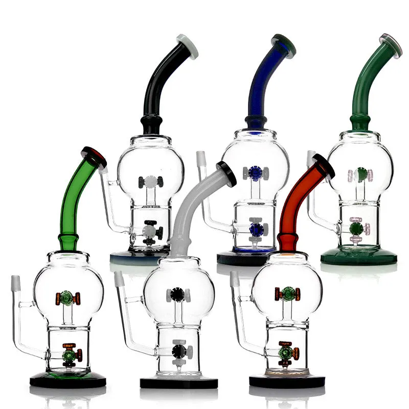 Double Cross Percolator Bong | Multiple Colour