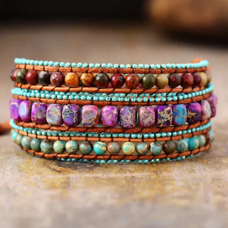 Olivenorma Colourful Emperor Stone Wrap Bracelet