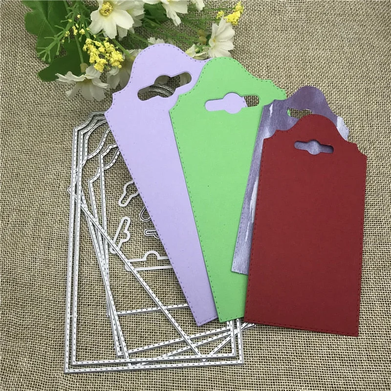 6Pcs Personality wallpaper background tag Metal Cutting Dies Stencils Die Cut for DIY Scrapbooking Album Paper Card Craft