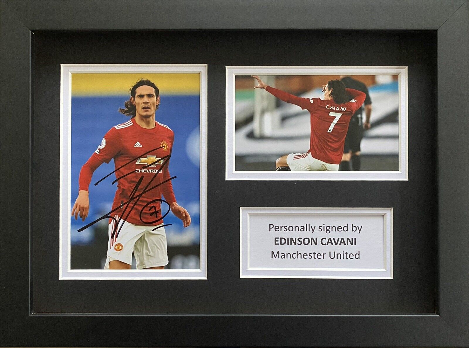 Edinson Cavani Genuine Signed Manchester United Photo Poster painting In A4 Frame Display