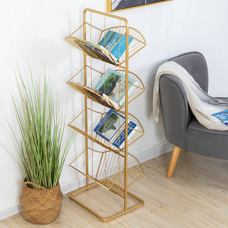 Wrought iron folding bookshelf