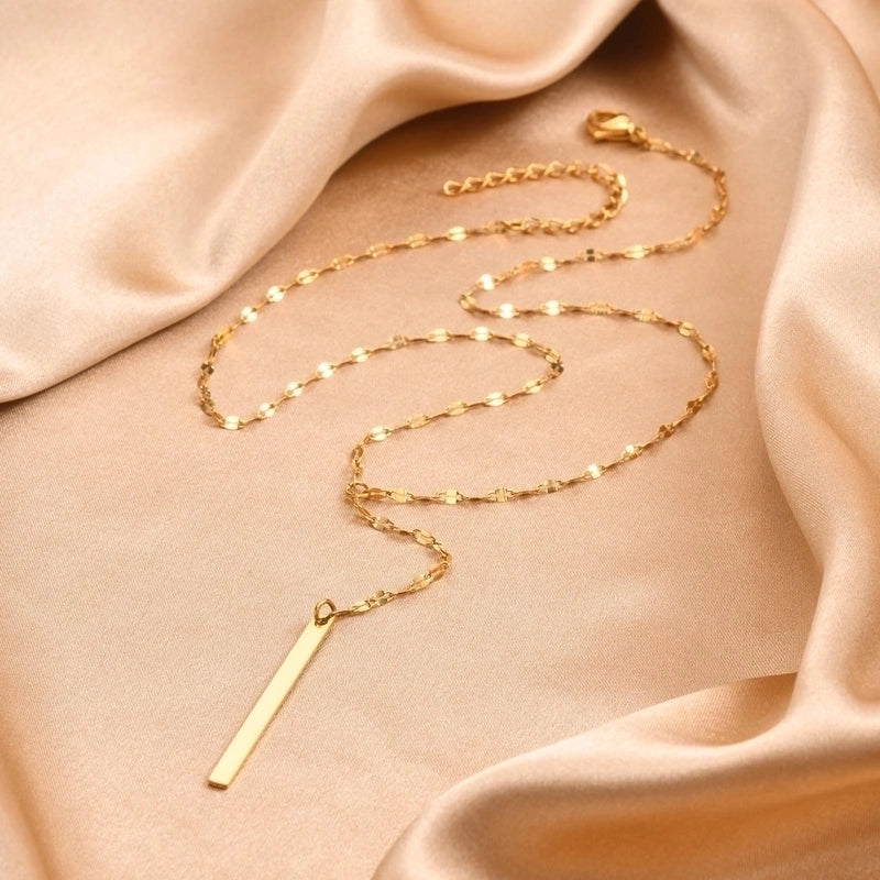 Minimalist Solid Color 201 Stainless Steel Pendant Necklace