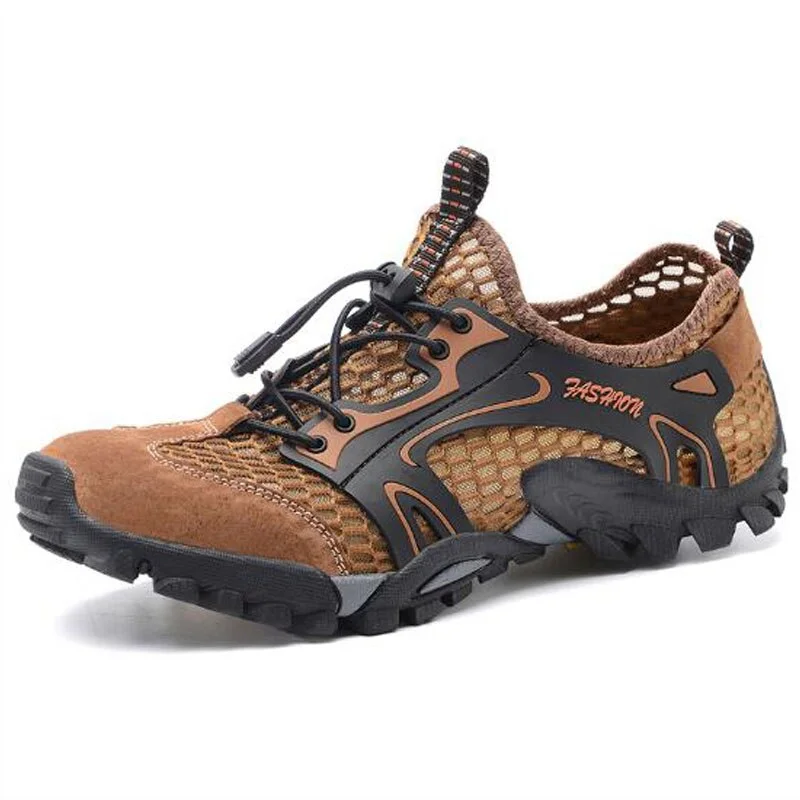 2019 Men's Summer Breathable Hiking Shoes Male Cutout Men's Shoes Movement Outdoor Leisure Sandals Mesh Breathable Shoes