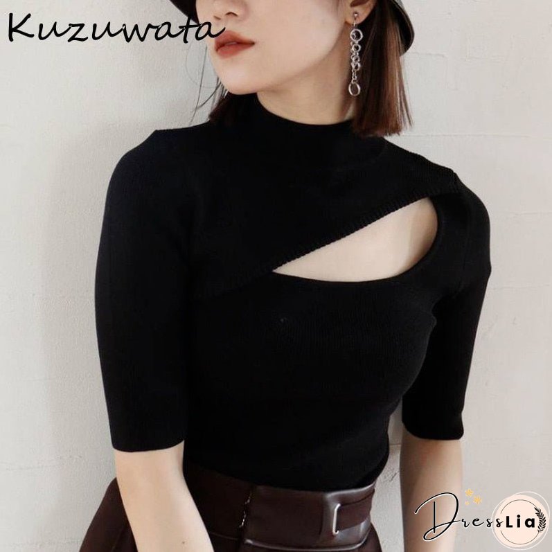 Christmas Gift Kuzuwata Japanese Jumpers Autumn Winter New Women Sweaters Sexy Hollow