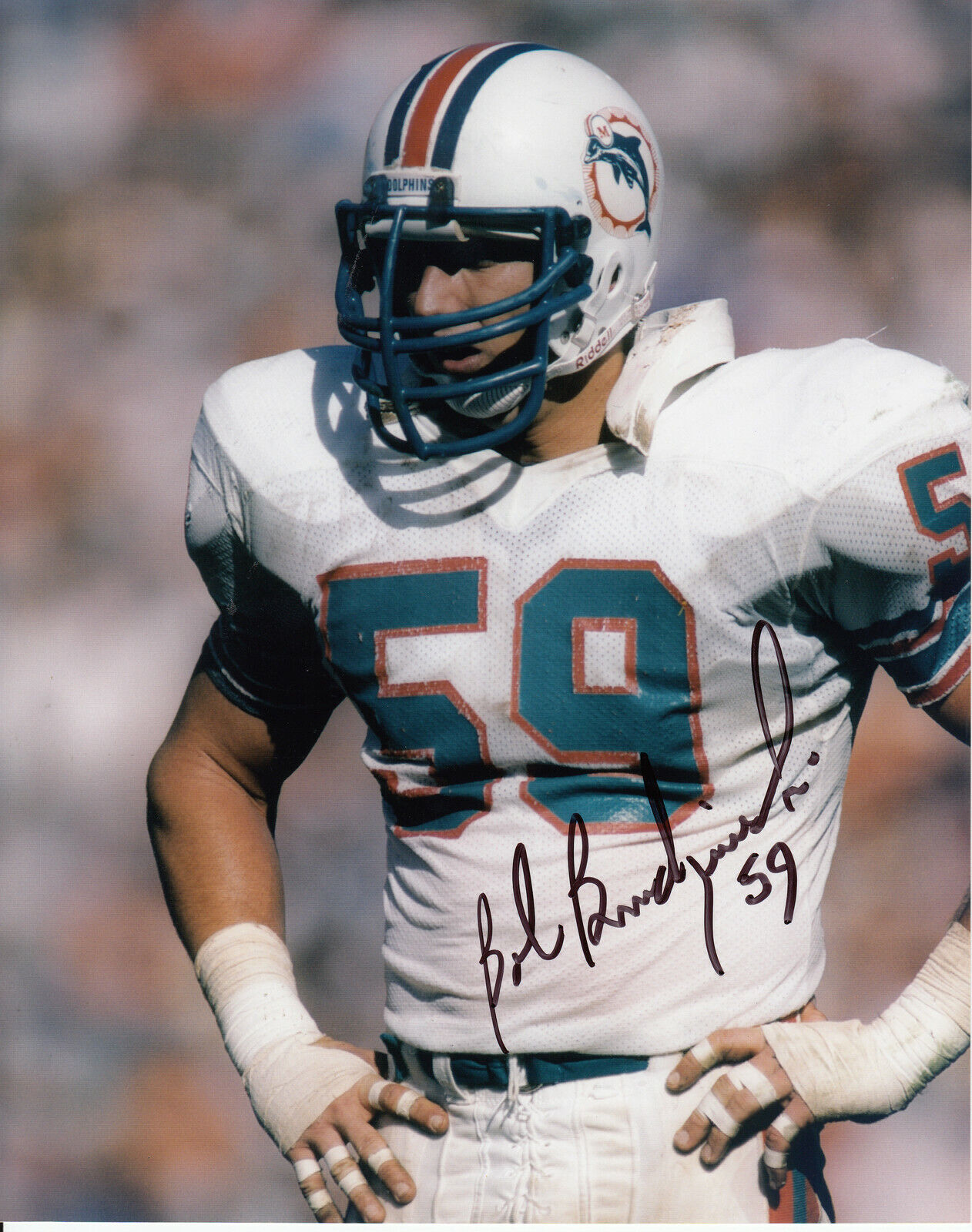 Bob Brudzinski #0 8x10 Signed w/ COA Miami Dolphins 033119