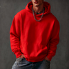 Unisex Red Basketball Print Oversized Casual Loose Hoodie by Inlyline