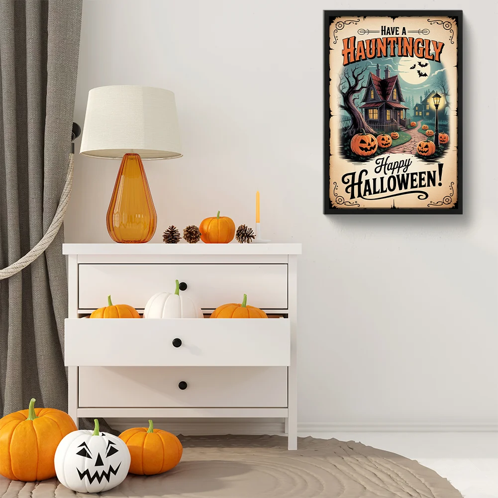 Diamond Painting - Full Round Drill - Halloween Castle(Canvas|30*45cm)