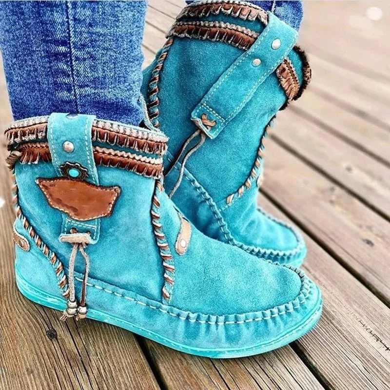 Women's Vintage Lace-up Boots Shoes