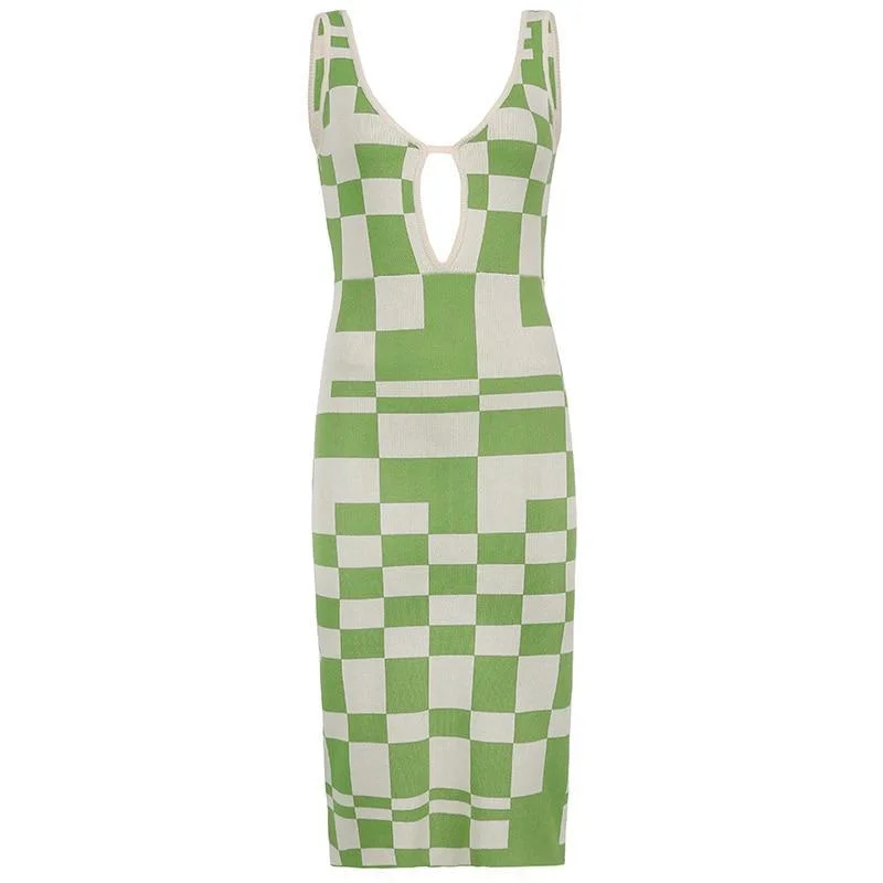 HARPER CHECKERED MAXI DRESS August Lemonade August Lemonade