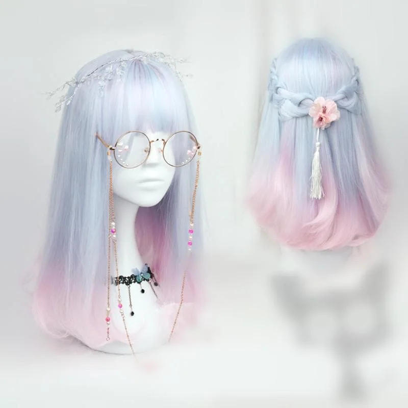 Pastel Blue Pink Mixed Wig SP165379
