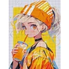 Girl Drinking Juice - 11CT Stamped Cross Stitch - 40*53cm