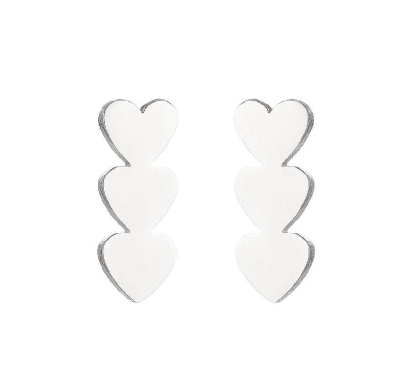 Women’s Minimalist Geometric Heart Stainless Steel No Inlaid Ear Studs Stainless Steel Earrings