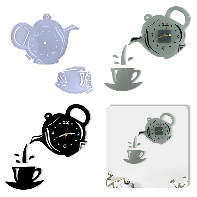 Pouring Kettle Wall Clock Resin Mold Set