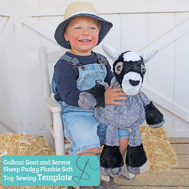 Gallant Goat and Serene Sheep Plushie Soft Toy Sewing Template - With Instructions