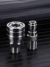 2Pcs 1/4 High Pressure Washer Quick Connector External Thread Pipe Hose Adapter