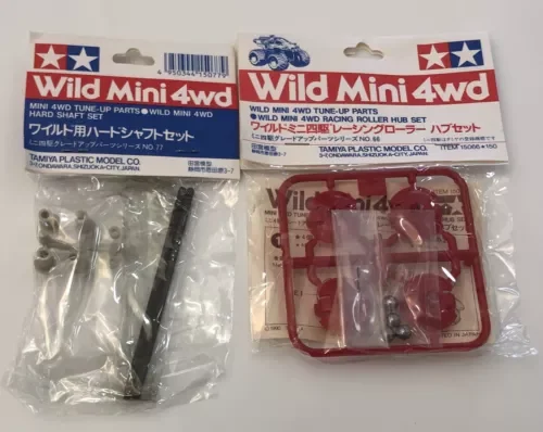 Dronehint NIB Vintage Tamiya Wild mini4wd tune up parts hard shaft & Roller Hub set Parts