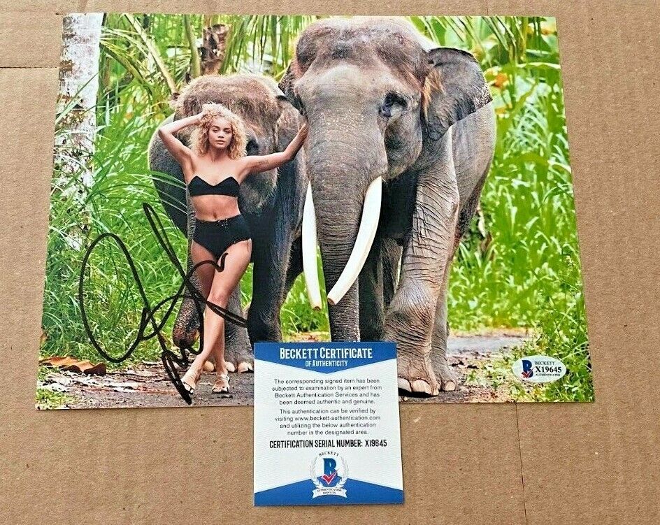 JASMINE SANDERS SIGNED S.I. SWIMSUIT MODEL 8X10 Photo Poster painting BECKETT CERTIFIED BAS #4