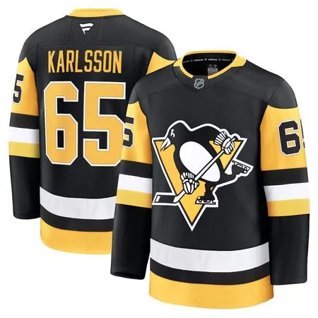Men's Pittsburgh Penguins #65 Erik Karlsson Black Home Premium Jersey