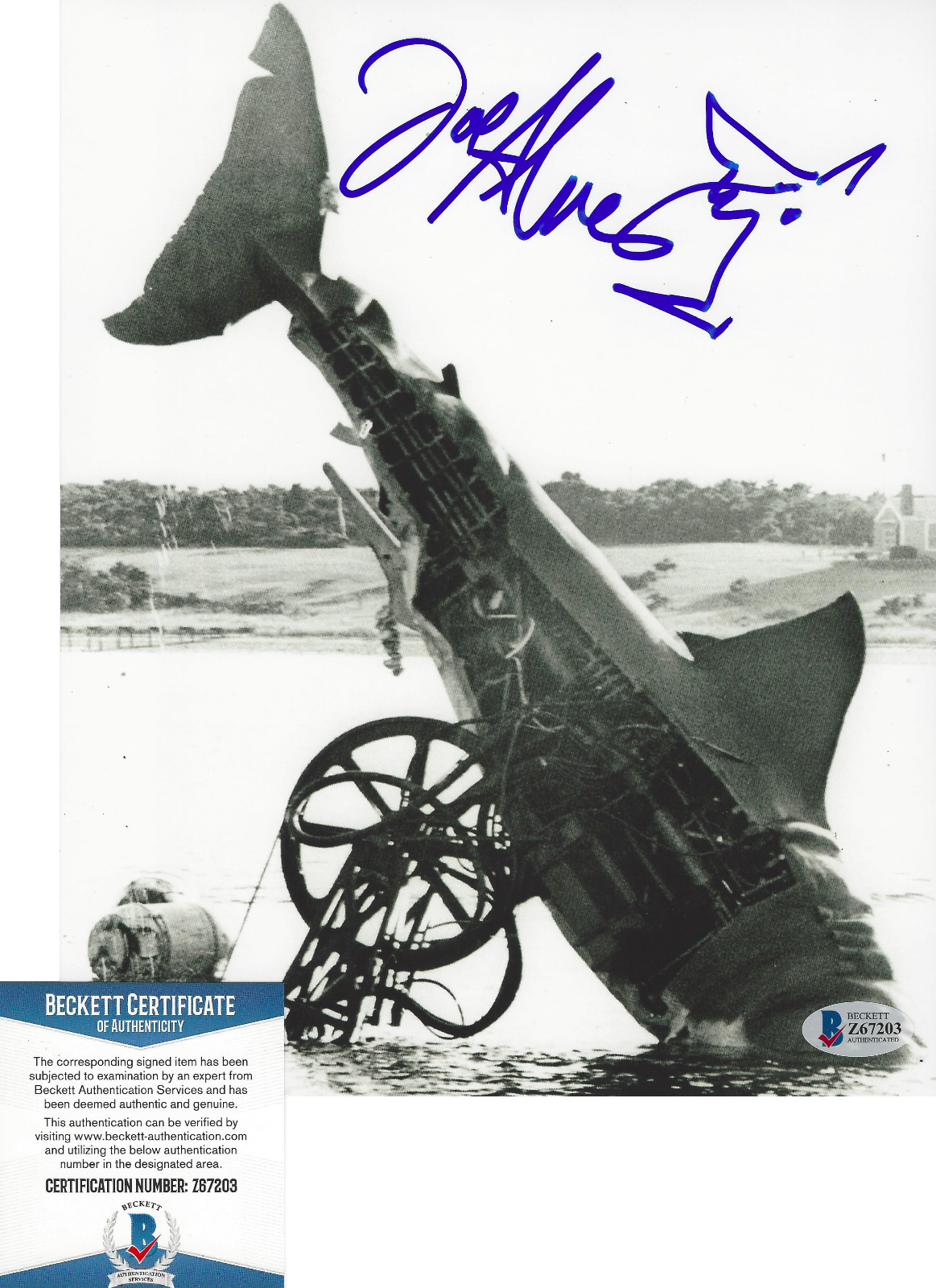 JOE ALVES SIGNED JAWS SET DESIGNER 8x10 MOVIE Photo Poster painting E SHARK BECKETT COA BAS