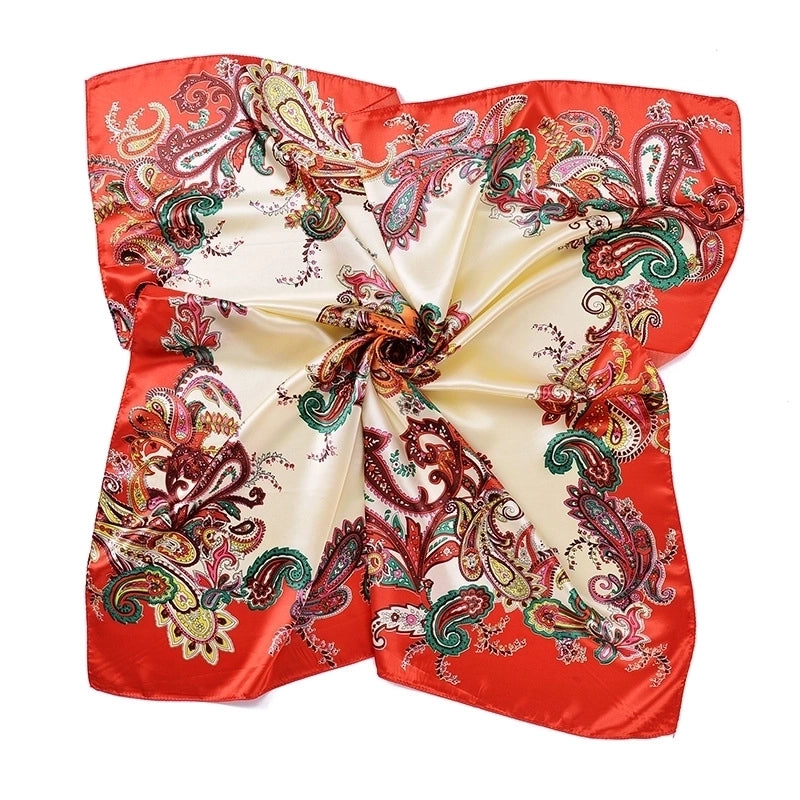 Women’s Minimalist Flower Satin Printing Scarves & Gloves