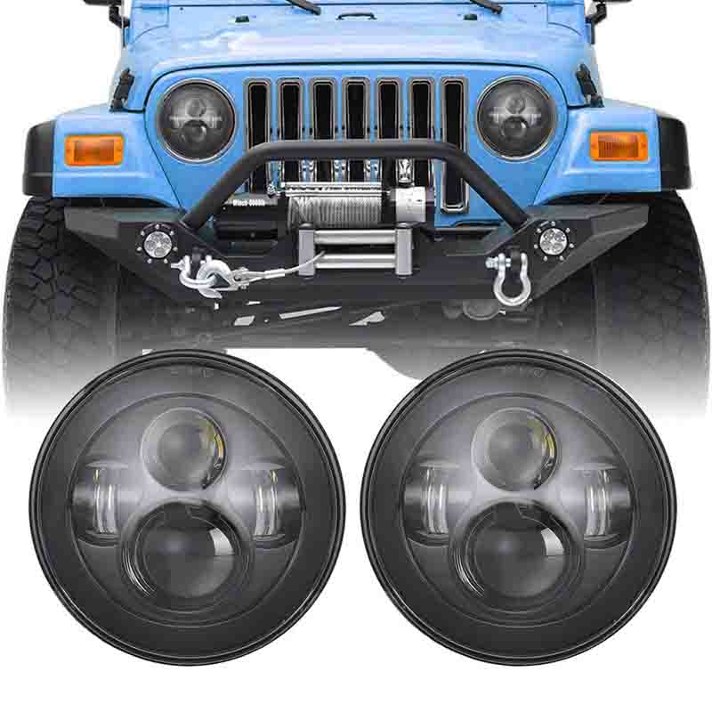 7 inch Round CREE LED Projector Headlights for 1997-2018 Jeep Wrangler JK/TJ/CJ/LJ