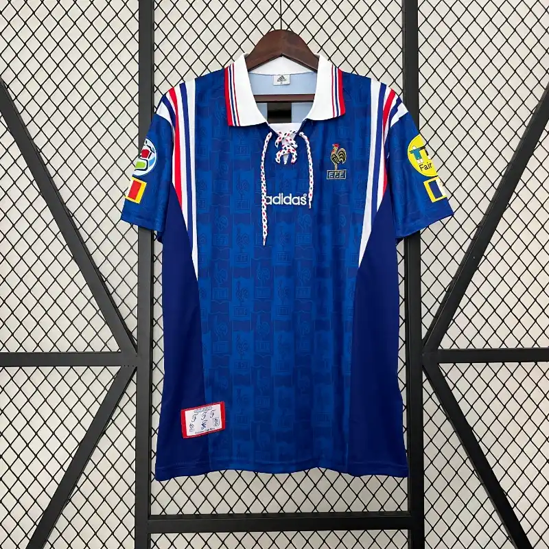 Retro 1996 France Soccer Jersey Home