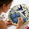 Hydrangea Swallow DIY 11CT 3 Strands Stamped Cross Stitch Kit 40x40cm