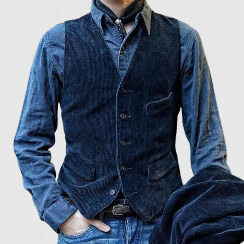 Men's Vintage Corduroy Sleeveless Vest NEW