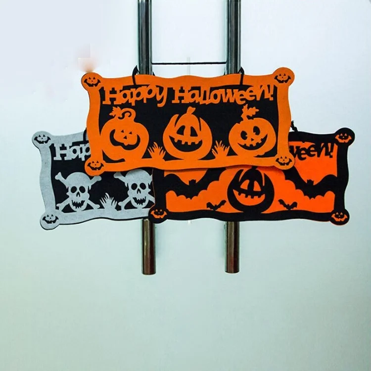 2 PCS Halloween Creative Bat Bone Decoration Pendant Doorplate (Pumpkin) 2 PCS Halloween Creative Bat Bone Decoration Pendant Doorplate (Pumpkin)