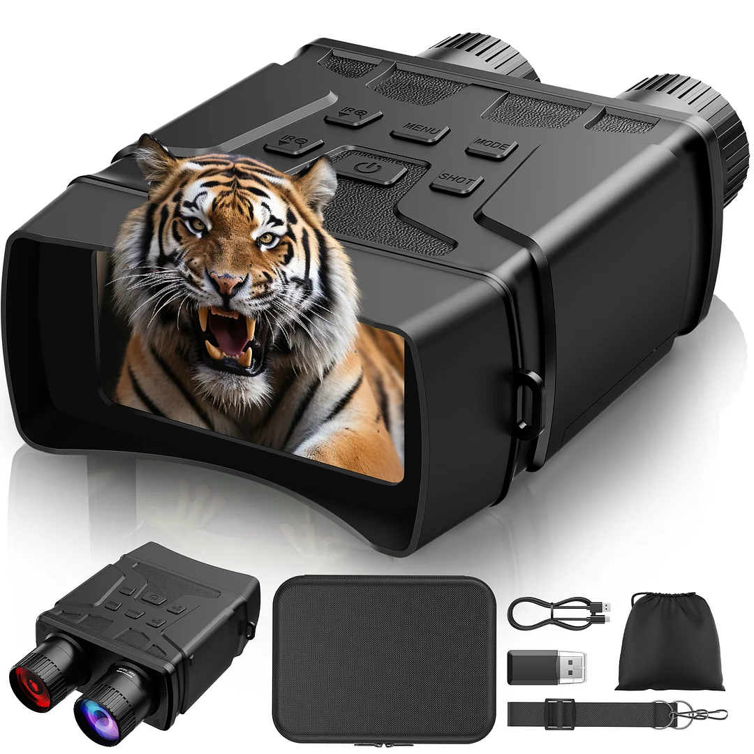 BEBANG Night Vision Goggles, 7 Level Infrared Digital Night Vision Binoculars 32GB HD Photo and Video Capture, Type-C Rechargeable