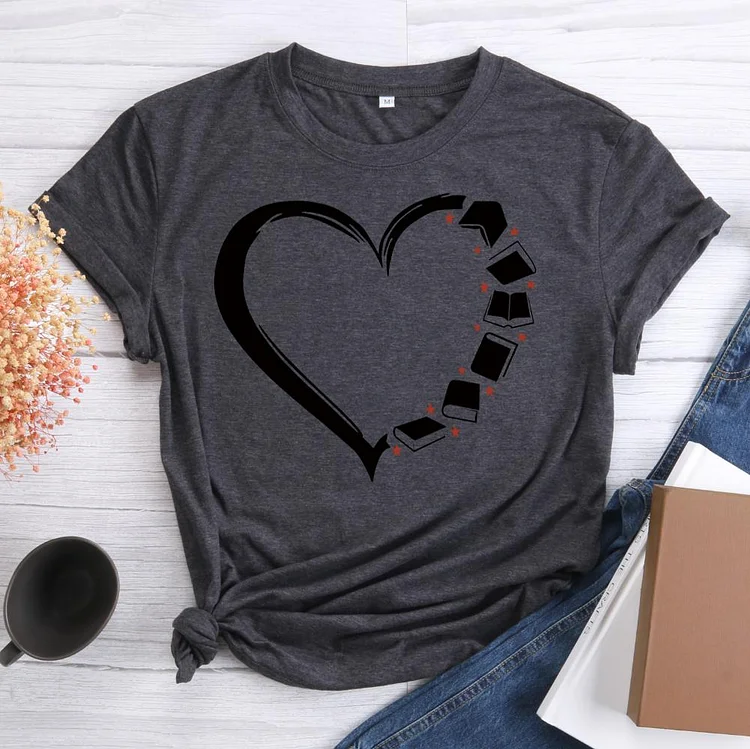 🥰Best Sellers - Books Distressed Heart Book Lovers T-shirt Tee-601487