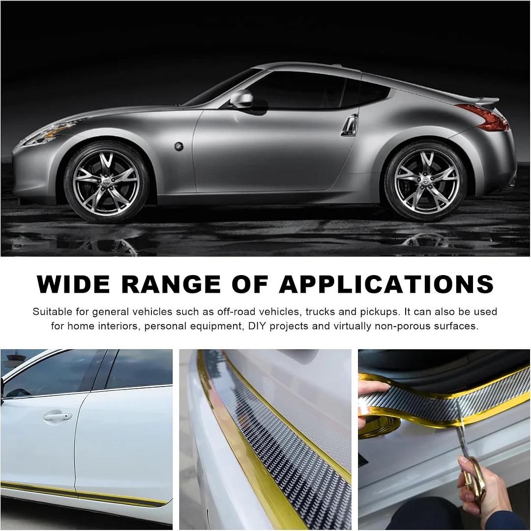 Car door anti-collision and anti-scratch cover sticker, waterproof carbon fiber door sill protection tape