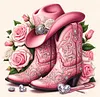 Luxury AB Velvet Diamond Painting Kit -  Cowboy boots and hat