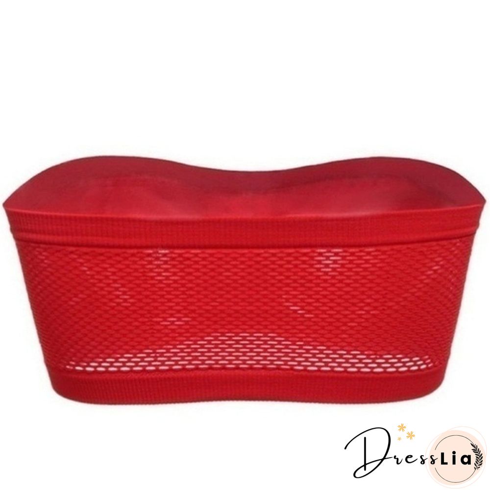 Women Seamless Strapless High Elastic Wrapped Invisible Strapless Soft Chest Wraps Tube Tops Push Up Bra Breathable Crop Top