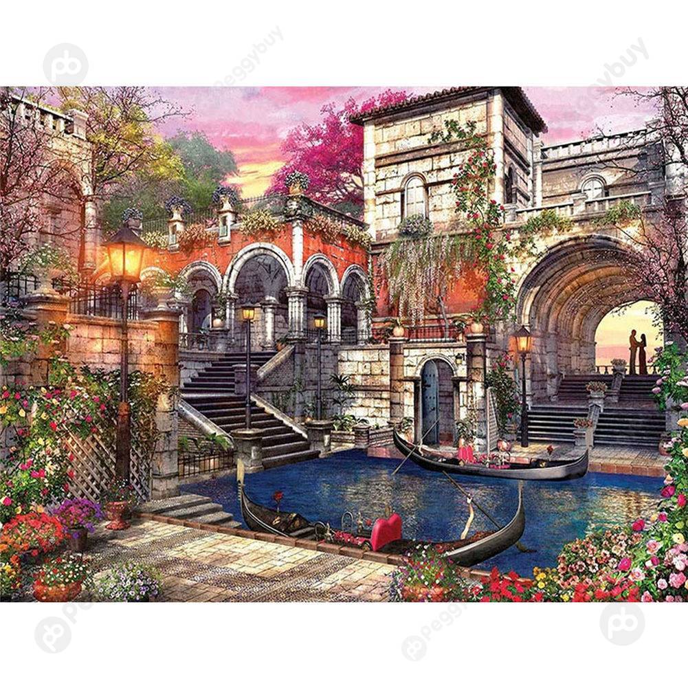 

40*50CM Paint By Numbers-Flower Building, 501 Original