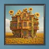 Diamond Painting -DIY Round Drill Sunflower House(40x40cm)