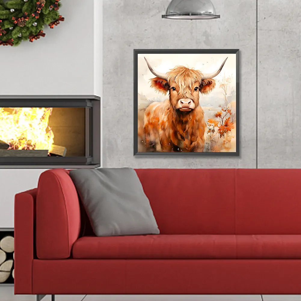 Diamond Painting - Full Round Drill - Highland Yak(Canvas|30*30cm)