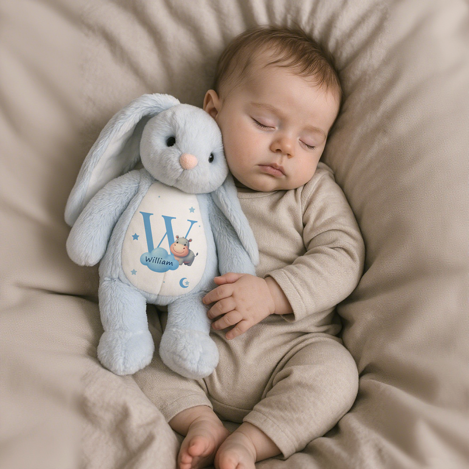 Personalised Bunny Rabbit Personalized Stuffed Bunny Neutral New Baby Gift Personalised Neutral Plush Soft Toy, Your Name Toy Girls and Boys Baby Shower Gifts Gift For Baby