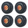 AMK 4Pcs 1.0" Rubber All Terrain 7.5mm Hex Wheels and Tires 25x54x24mm for 1/24 RC Crawler Cars Axial SCX24 90081 AXI00001 AXI00002 AXI00004 1/18 TRX4M (Blue)
