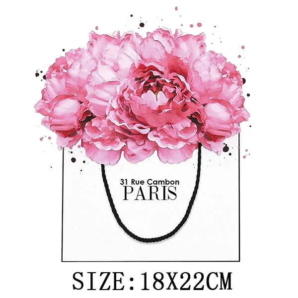 Beautiful Flowers Thermal Sticker On T-shirt DIY Washable Iron On Transfer For Clothing Funny Design Patches On Clothes Applique