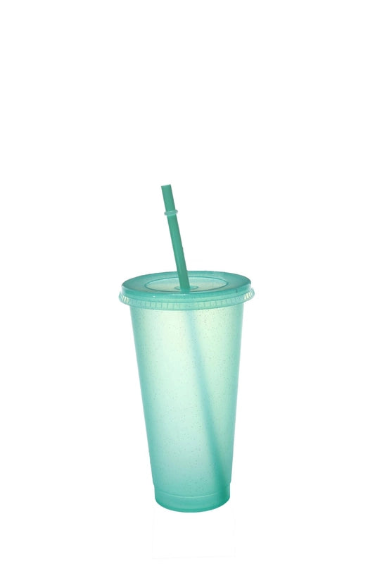 Factory Straight Out Of Cross-border Explosions Large Capacity 710ml Creative Pp Plastic 15 Color Glitter Sipper Cup Logo