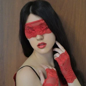 pornhint Pornhint Red Lace Blindfold/Sexy Mask Anniversary/BDSM Eye Mask/Fetish Face Mask/Kinky Masquerade Mask/Erotic Mask/Naughty Mask/Fetish Wear/Lace Tie