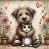 4pcs Diamond Painting-DIY Full Round Drill Warm Cats Dogs